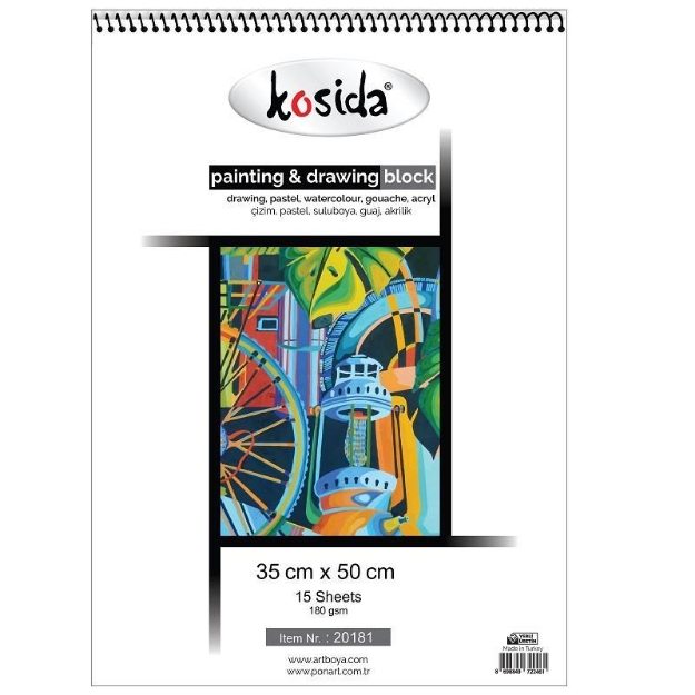 Picture of Kosida Painting Drawing 35*50 Beyaz 15 Yapraklı 190 Gr Resim Defteri