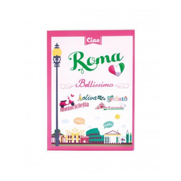 Picture of I Love Travelling / Roma 19x27 Karton Kapak 60 Yaprak Çizgili Defter