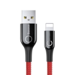 Picture of Baseus C-Shaped Işıklı 2.4A Lightning 1 Metre Kırmızı Şarj Kablosu