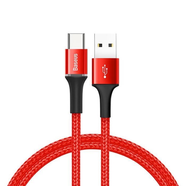 Picture of Baseus Halo 3A Type-C 0.5 Metre Kırmızı Şarj Kablosu