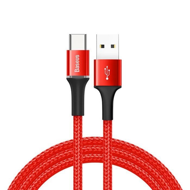 Picture of Baseus Halo 3A Type-C 1 Metre Kırmızı Şarj/Data Kablosu