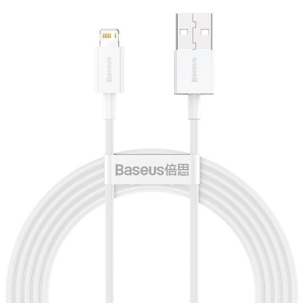 Picture of Baseus Superior 2.4A 200 cm  Lightning  Beyaz Şarj Kablosu