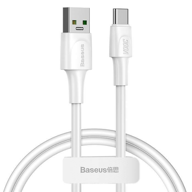 Picture of Baseus White VOOC 5A QC 1 Metre Type-C Beyaz Şarj Kablosu