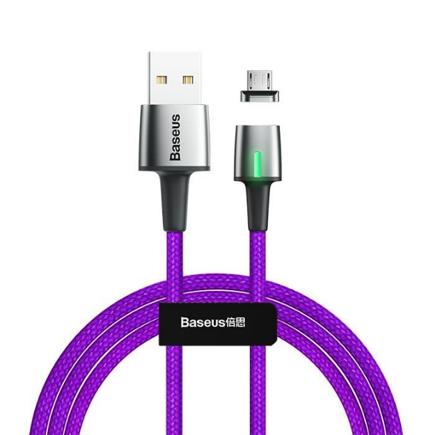 Picture of Baseus Zinc Magnetic Manyetik Uçlu 1.5A 2 Metre Micro USB Mor Şarj Kablosu