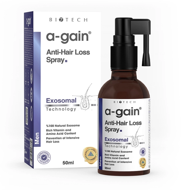 Picture of A-gain Saç Dökülmesi Karşıtı Besleyici Hızlı ve Güçlü Uzamaya Yardımcı Sprey 50 ml Erkek