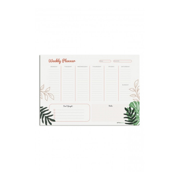 Picture of Deffter A4 Weekly Planer Tropic Karton Arka Kapak 54 Sayfalı Haftalık Planlayıcı